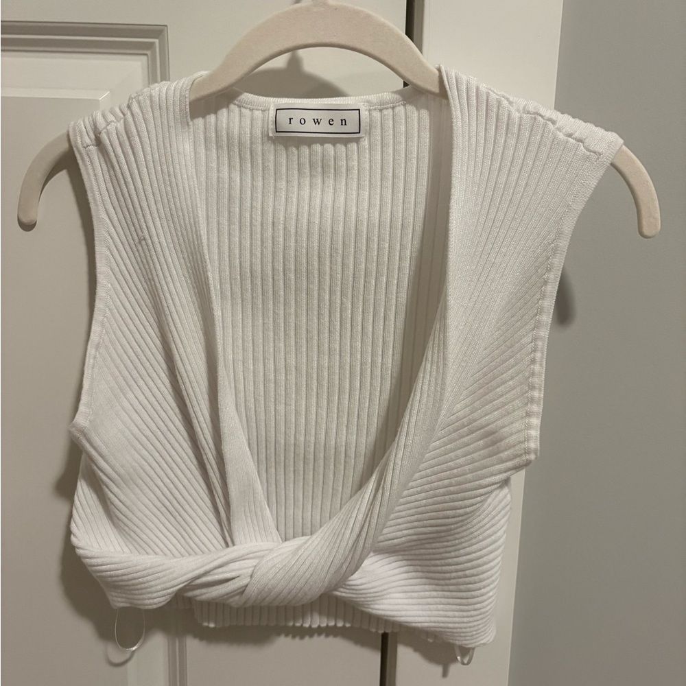 Rowen Ivory Twist Front Crop Top